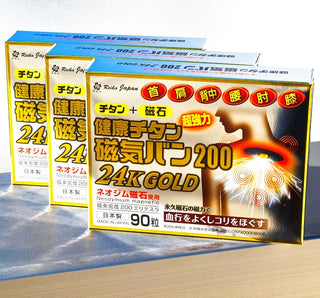 健康磁石 痛痛貼 磁力貼 200mT 24K鍍金 3盒組 270粒【REIKA JAPAN 健康チタン磁気バンGOLD 200mT 3点セット】